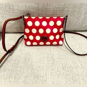 Women's Dooney & Bourke nylon Crossbody Pouchette Polka Dots Saybrook Hot Pink